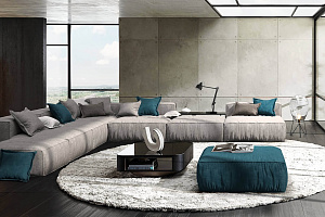 Комплект стильных диванов Фри Лаунж с пуфом для гостиной